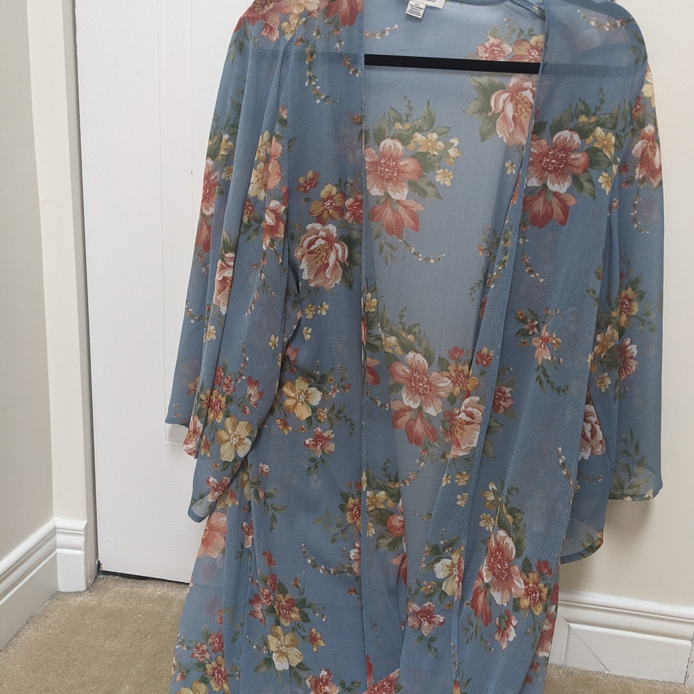 American Eagle Outfitters Floral Kimono in Blue and Pink